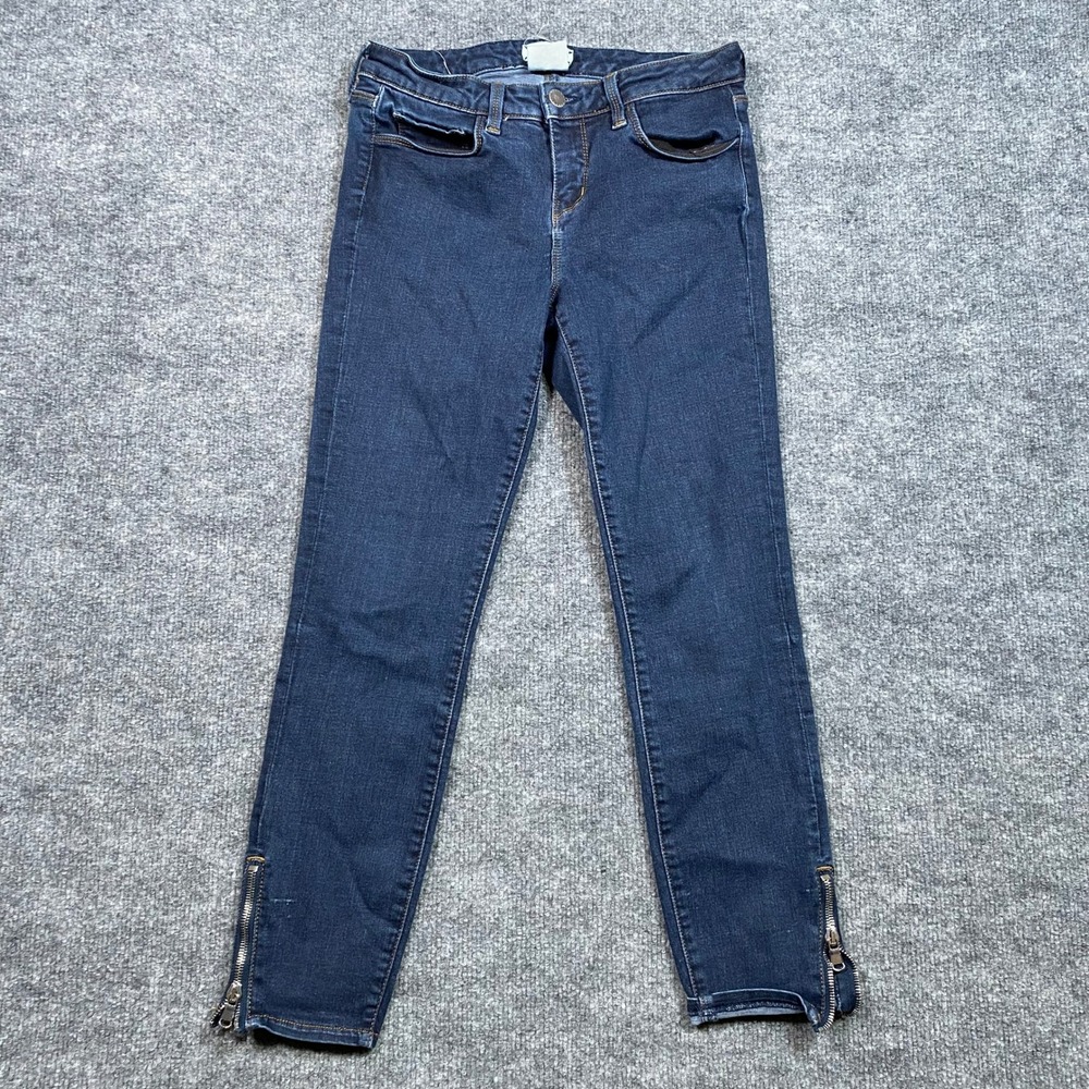 L'AGENCE Emmanuelle Mid Rise Skinny Zip Jeans Midnight Dark Wash Blue Size‎ 26